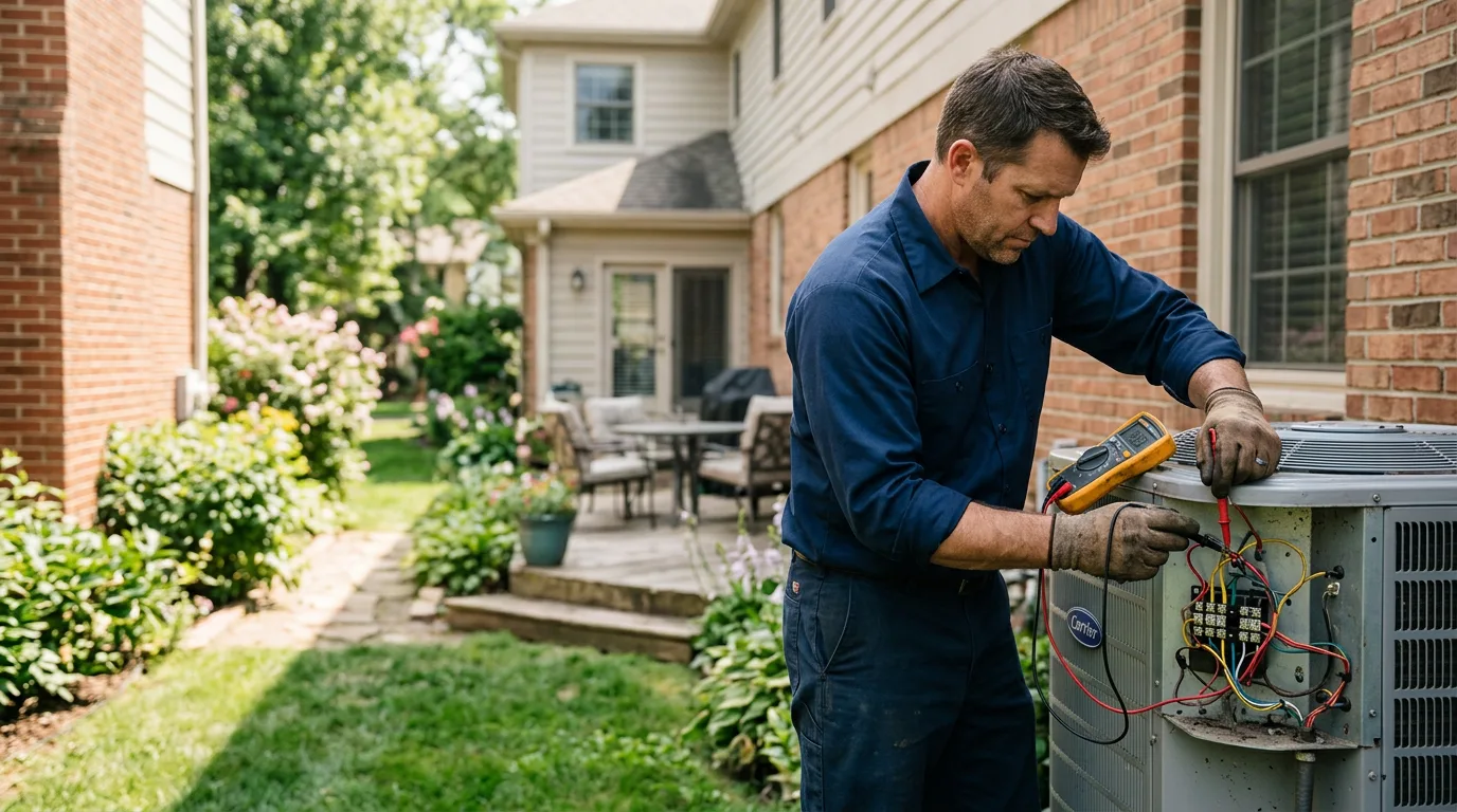 HVAC technician working near Maple Springs, NY